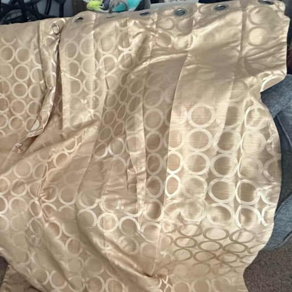 Pair of Apt 9 52W x 86L Gold UNLINED Gromette Style Drapes